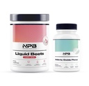 Naturens rena Blend Nitric Oxide Flow & Liquid Beets Bundle - Blodtrycksstöd, cirkulationsökning - Organisk Beet Root Powder 8.000mg