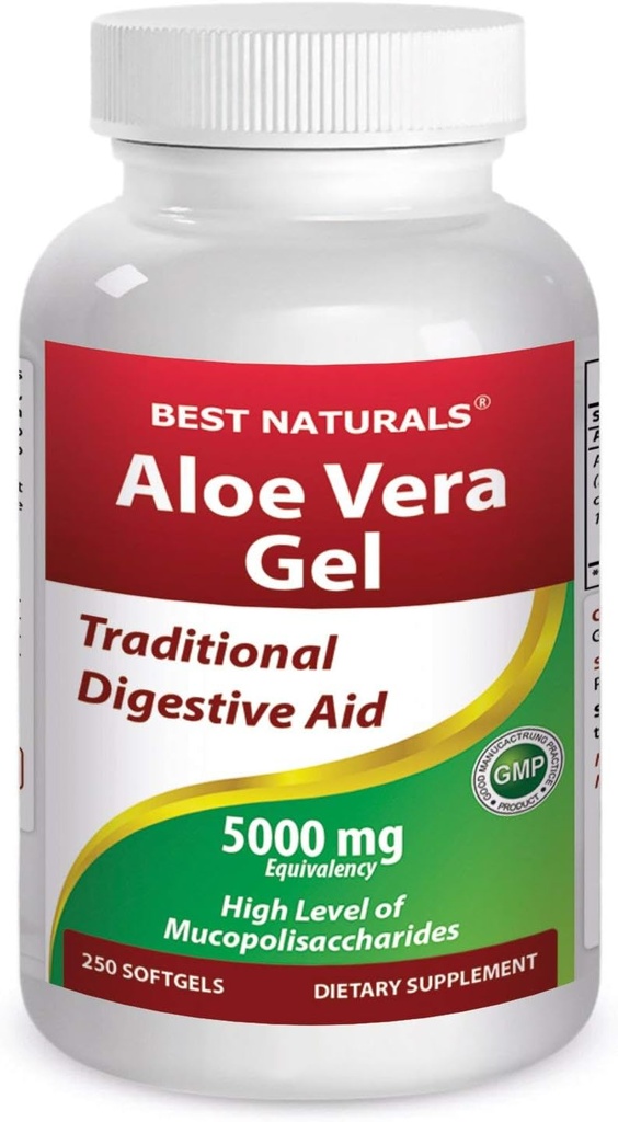 Bästa naturliga Aloe Vera Gel 5000 mg 250 Softgels