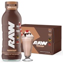 RAW Ready-to-Drink Protein Shake, Chocolate - RTD Protein Drinks med Grass-Fed Whey Protein Isolate för Post-Workout - Zero-Sugar & Gluten-Free Meal Replacement Drink & Breakfast Shake, 12 Fl Oz