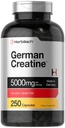Horbaach tyska kreatinmonohydrater | 5000mg | 250 pulverkapslar | Non-GMO & Gluten fri tillägg