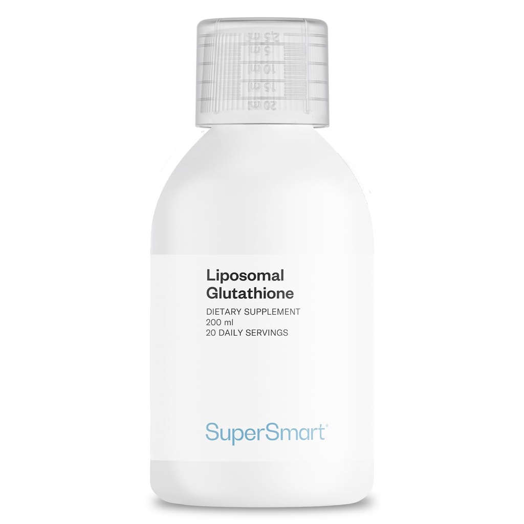 Supersmart - Liposomal Glutathione Liquid 900mg per dag (High Potency) - Mycket biotillgänglig form av Glutathione - Förbättrad antioxidant med vitamin C | Non-GMO & Gluten Free - 200ml - 20 portioner