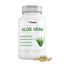 Organisk Aloe Vera kapslar 20% Aloins Supplement - Pure Inner Leaf Gel Concentrate - Digestive, Gut Health, Skin, Immune Support - 120 greve - Non-GMO, Gluten-Free, Vegan