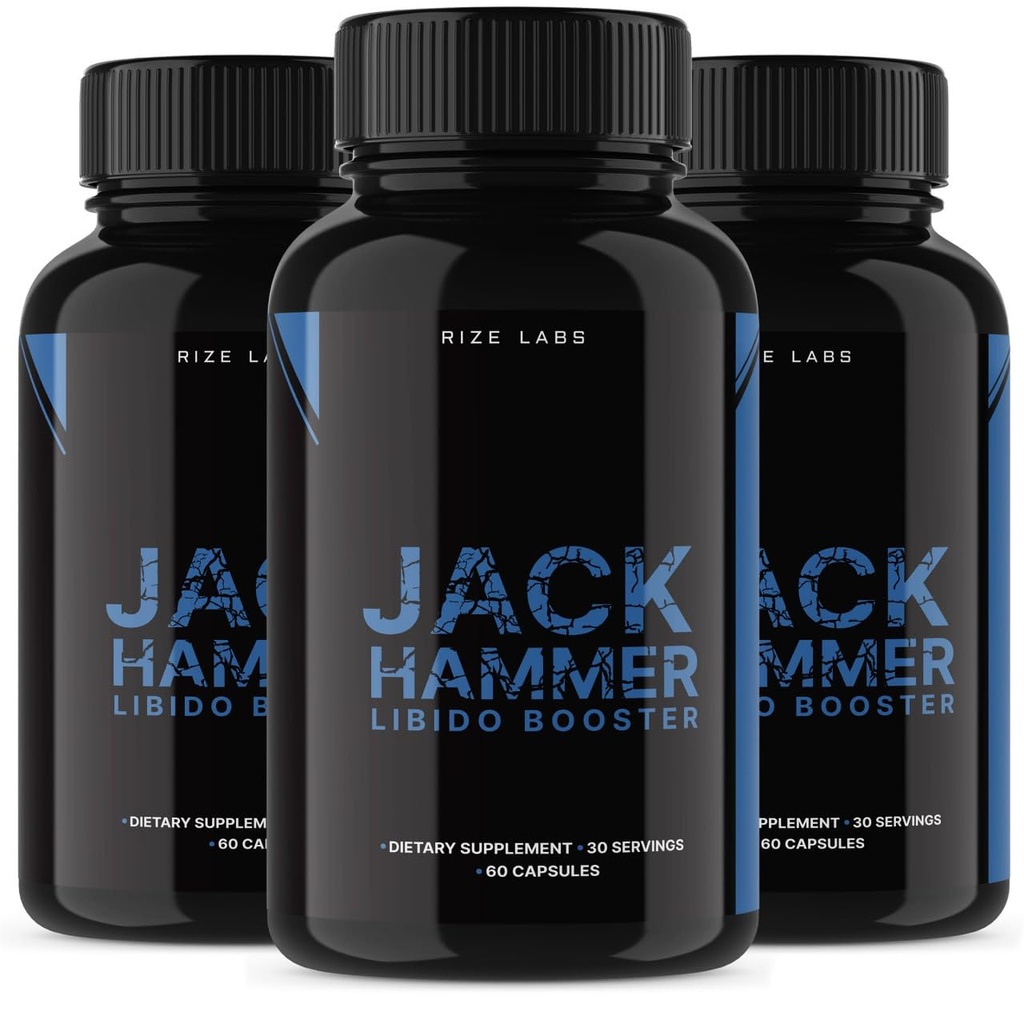 Rize labs - Jack Hammer Libido Booster Supplement för män, kraftfull all naturlig formel för att förbättra prestanda (180 kapslar)