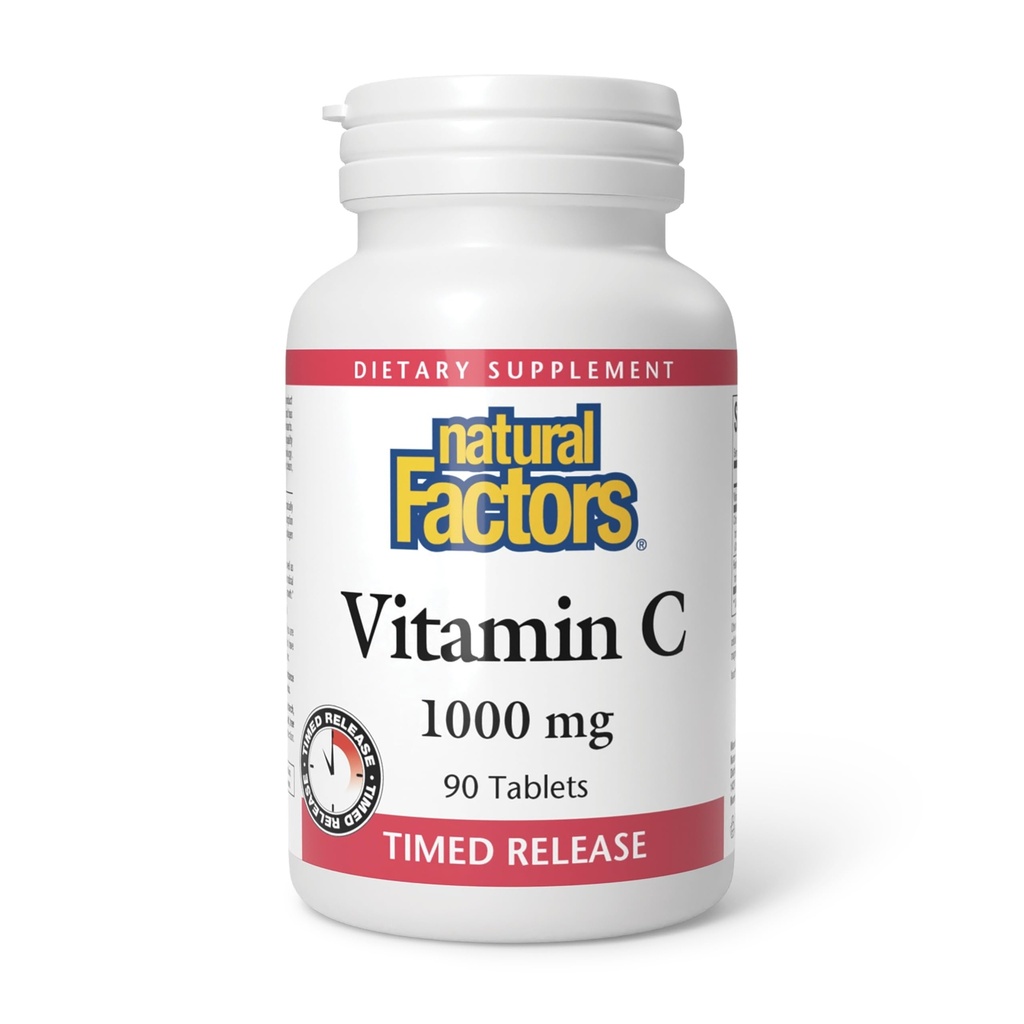 Naturliga faktorer - Vitamin C 1000mg Time Release, Potent Antioxidant Protection, 90 tabletter