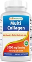 Bästa Naturals Multi Collagen Pills 2000mg för kvinnor och män - Hydrolyserad Collagen Peptides Capsules för hårskinn och naglar med typ I II III V X, Biotin, Hyaluronic Acid & Vitamin C
