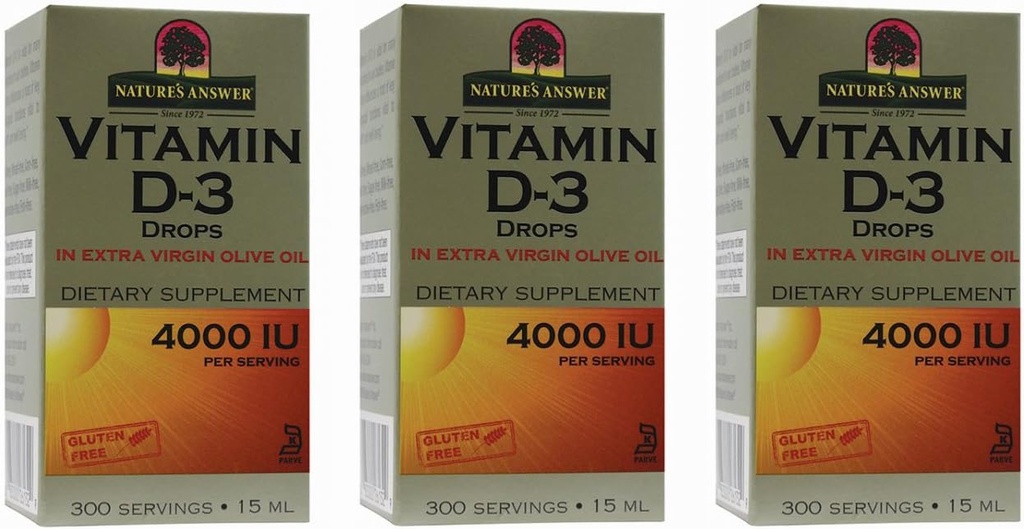Naturens svar D-3 Drops 4000 LU, 0,5-Ounce, 3 räkna