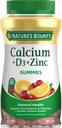 Calcium & Vitamin D Gummies av naturens Bounty, Immune Support & Bone Health, 500mg Calcium & 1000 IE Vitamin D3, Fruit Flavor, 70 greve