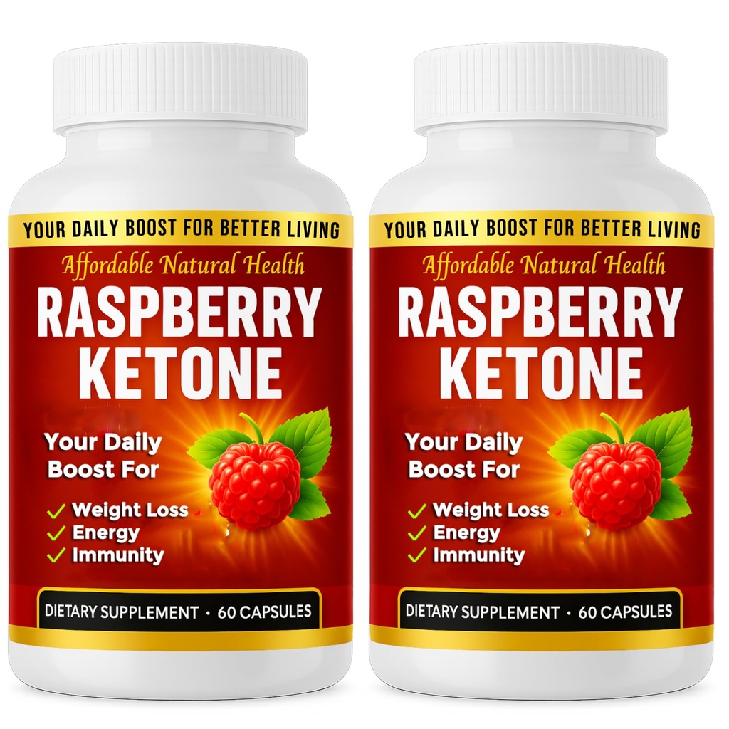 Raspberry Ketone Capsules, All-Natural Formula, kan stödja aktiv hälsosam livsstil, 1000 mg Supplement, 120 kapslar (Non Vegan), 4 månaders leverans, Vegan Raspberry Ketone, Non GMO