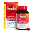 Megared Omega-3 Fish Oil + High Absorption Krill Oil 500mg Softgels, MegaRed Advanced 4in1 (80 räknas i en flaska) Koncentrerad Omega-3 Fish & Krill Oil Supplement
