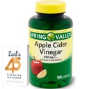 Apple Cider Vinegar 450mg. Spring Valley Apple Cider Vinegar Capsules 450 mg 100 greve, Non-GMO, Gluten Free Supplement Bundle med Lualls 45 diabetes avkodade