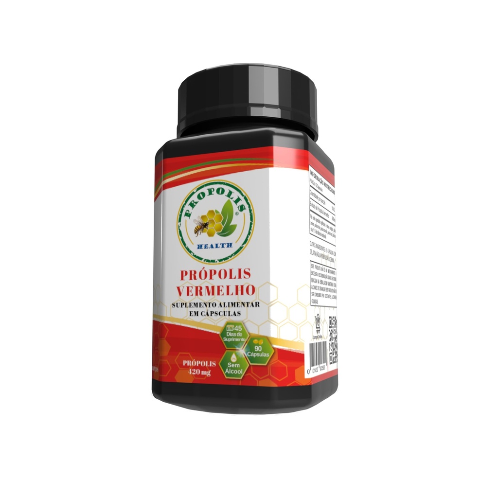 Propolis Health Red Propolis - Bee Red Propolis 90 Capsules - Alkoholfri original och koncentrerad ren propolis - 45-dagars tillägg - brasiliansk röd propolis - 840mg röd propolis