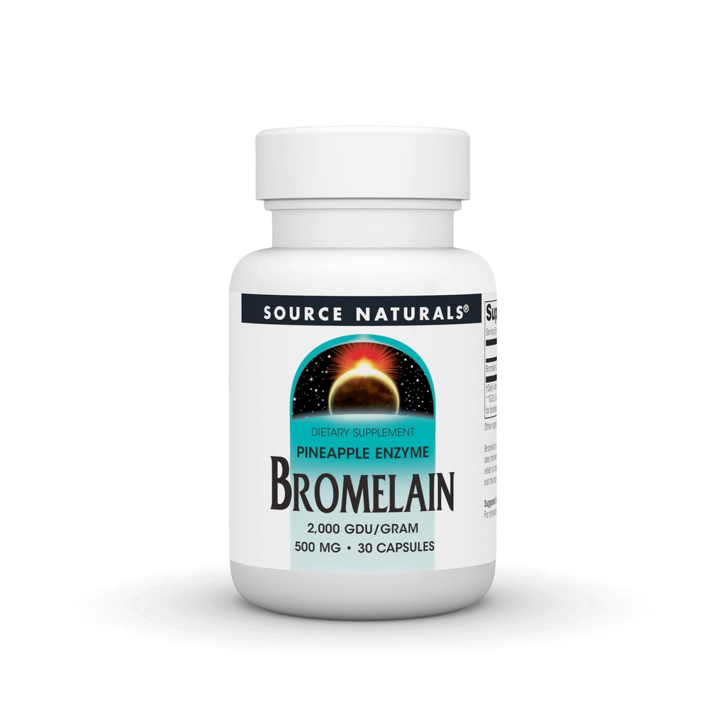 Källa Naturals Pineapple Enzyme Bromelain - 2000 GDU / GRAM - 500mg - 30 kapslar