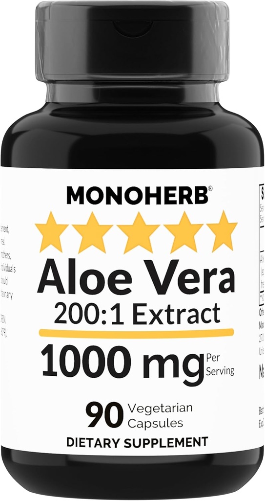 MONOHERB Aloe Vera 1000 mg - 200x extrakt - 90 kapslar