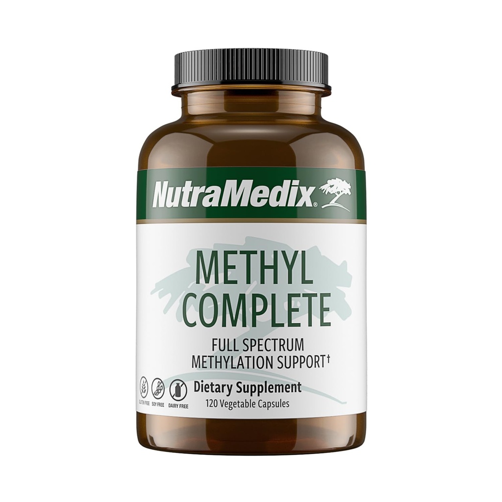 NutraMedix Methyl Complete - Full Methylation & Energy Support Capsules - Vitamin B2, B6, B12 & Folate - med Kreatin Monohydrat & Betaine Anhydrous (120 Count)
