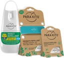 PARAKITO Mosquito, Insect & Bug Spray Bundle - Inkluderar Spray, Turquoise Wristband & 4 Refills | DEET Free, Citronella Essential Oils, Perfekt för Camping, Vandring, Travel Outdoor Aktiviteter