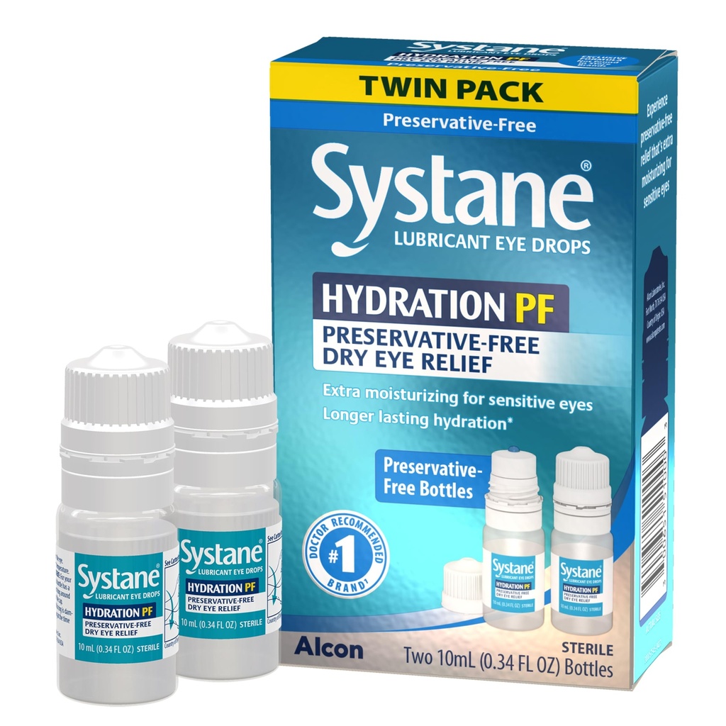 Systan Hydration Multi-Dose Preservative-Free Eye Drops Torr Eye Relief Twin Pack (2x10ml)