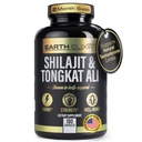 Jord Elixir Shilajit 1000mg & Tongkat Ali 400mg (180 kapslar) Tillverkad i USA-Shilajit Supplement (20% Fulvic Acid) Shilajit Pure Himalayan Organic & Tongkat Ali för Män Mer Potent än Shilajit Resin
