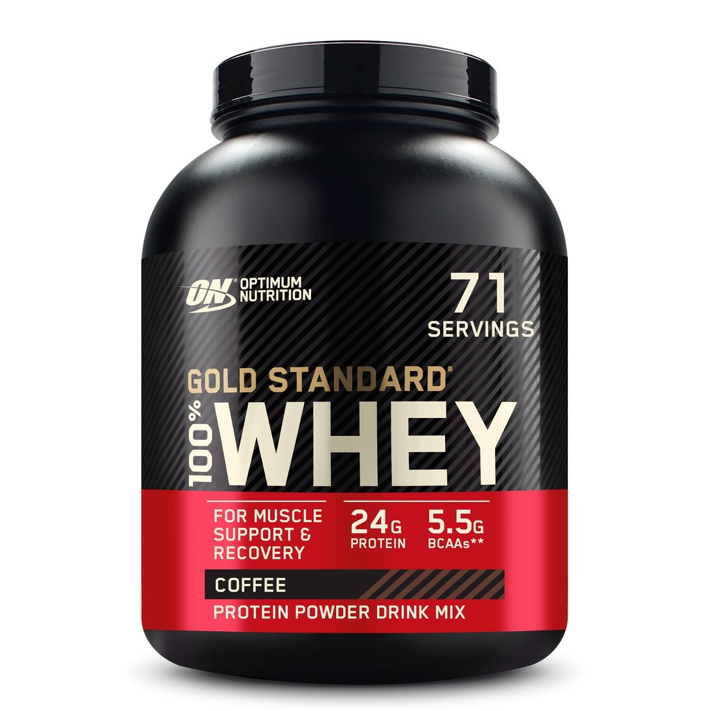 Optimum Nutrition Gold Standard 100% Whey Protein Powder, Kaffe, 5 pund (Packaging May Vary)