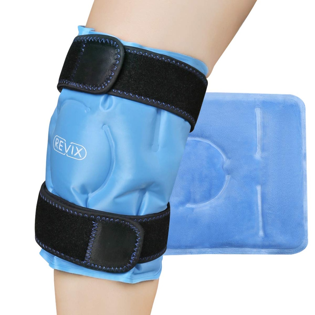 REVIX Ice Pack för Knee Pain Relief, Reusable Gel Ice Wrap för Leg Injuries, Swelling, Knee Replacement Surgery, Cold Compress Therapy för artrit, Meniscus Tear och ACL Blue