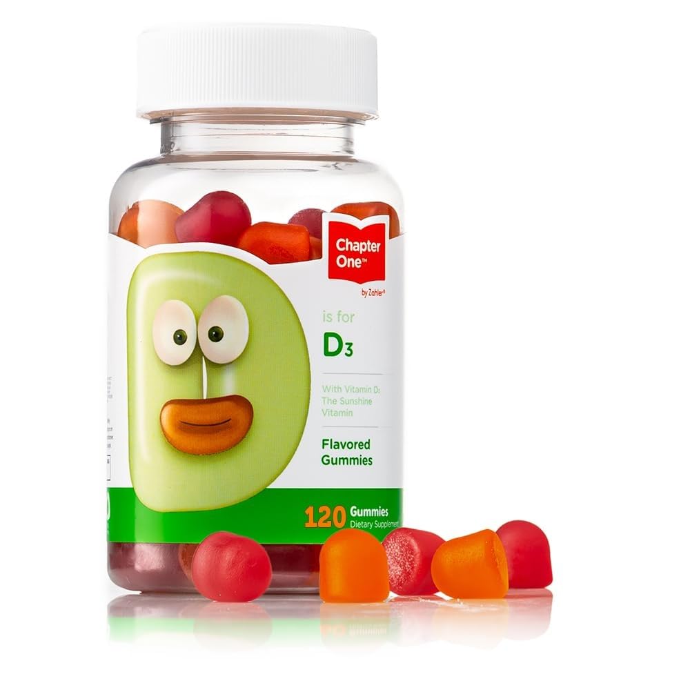 Zahler - Kapitel 1 Vitamin D 3 1000 IU Gummies (120 smaksatta gummies) - Certified Kosher Chewable för barn och vuxna - Made in USA
