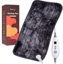 Bearhug Electric Heating Pad 12''x24'' Double-Sided Faux Fur Heated Pad, 6 Heat Levels, 2H Auto-Off, Moist & Dry Heat Therapy för Back Pain Relief, Machine Washable, ETL Certified - Gift Box
