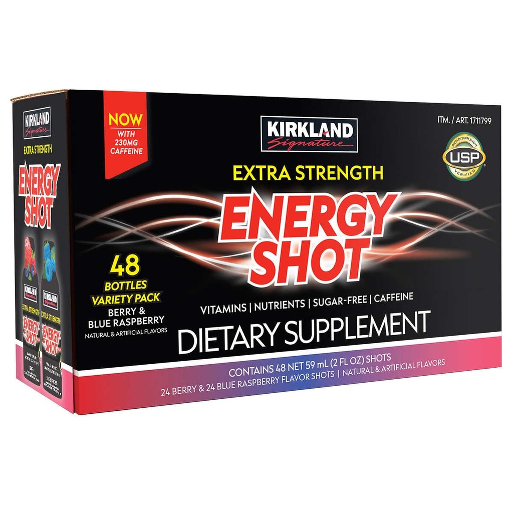 Kirkland Signature Extra Strength Energy Shot, Kosttillskott: 48 flaskor Variety Pack 2 Fl Oz