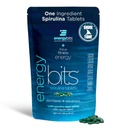 ENERGYBITS - Organic Spirulina Tablets - Plant-Based Algae Superfood - för Fokus, Fitness, Energy - Plant Protein - Gluten Free - Collagen, Vitamin B12, Omega 3 - Keto & Vegan - 1000 Alger Tabletter