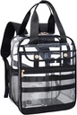 Tydlig PVC Transparent ryggsäck, stor multi-pocket för arbete och resor (svart)