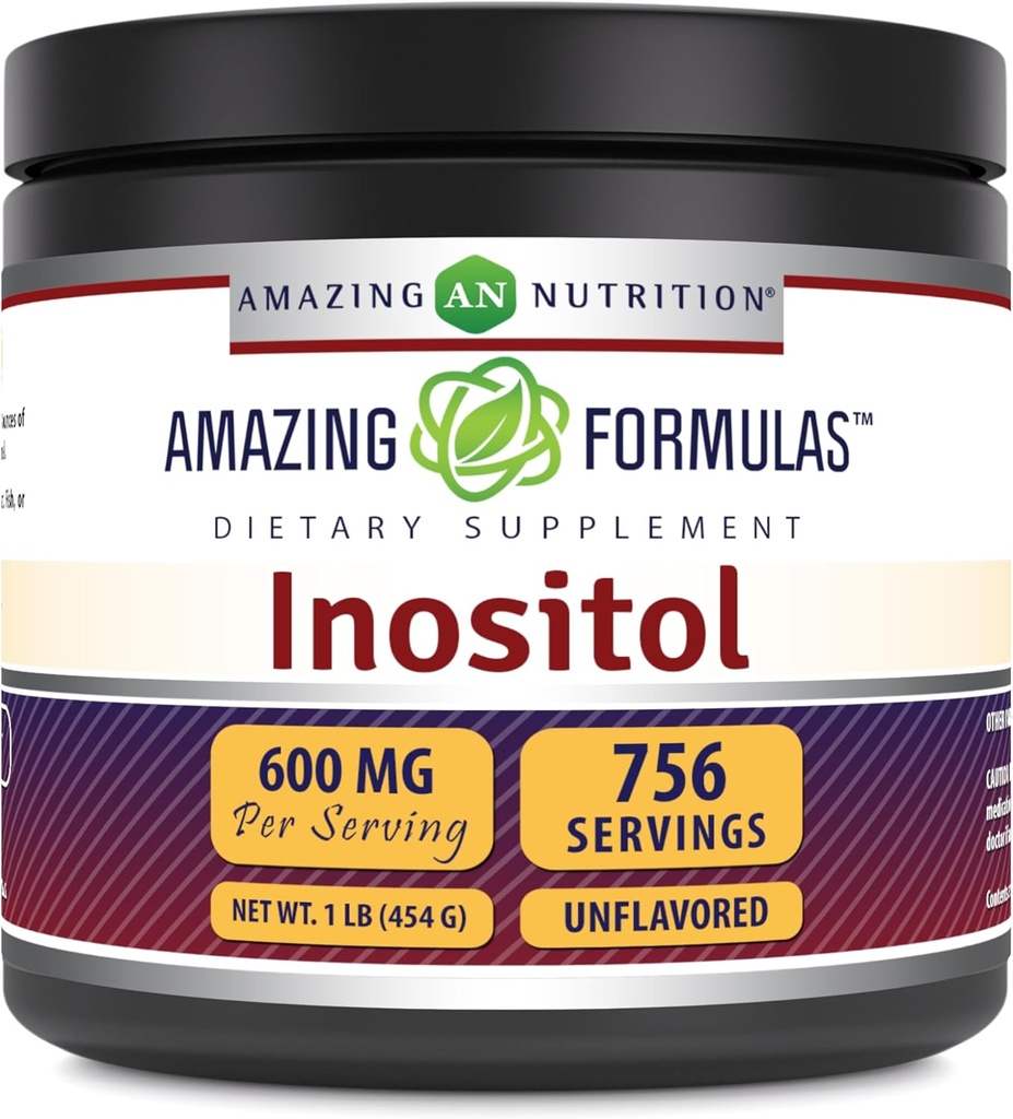 Amazing Formulas Inositol Powder Supplement | 600 Mg per Serving | Unflavored | 1 Lb (454 Grams) | Non-GMO | Gluten-Free | Made in USA