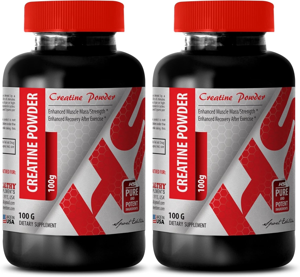 Body Builder Powder - CREATINE Powder 100G - Kreatinbyggnadsmuskel - 2 flaska (pulver)