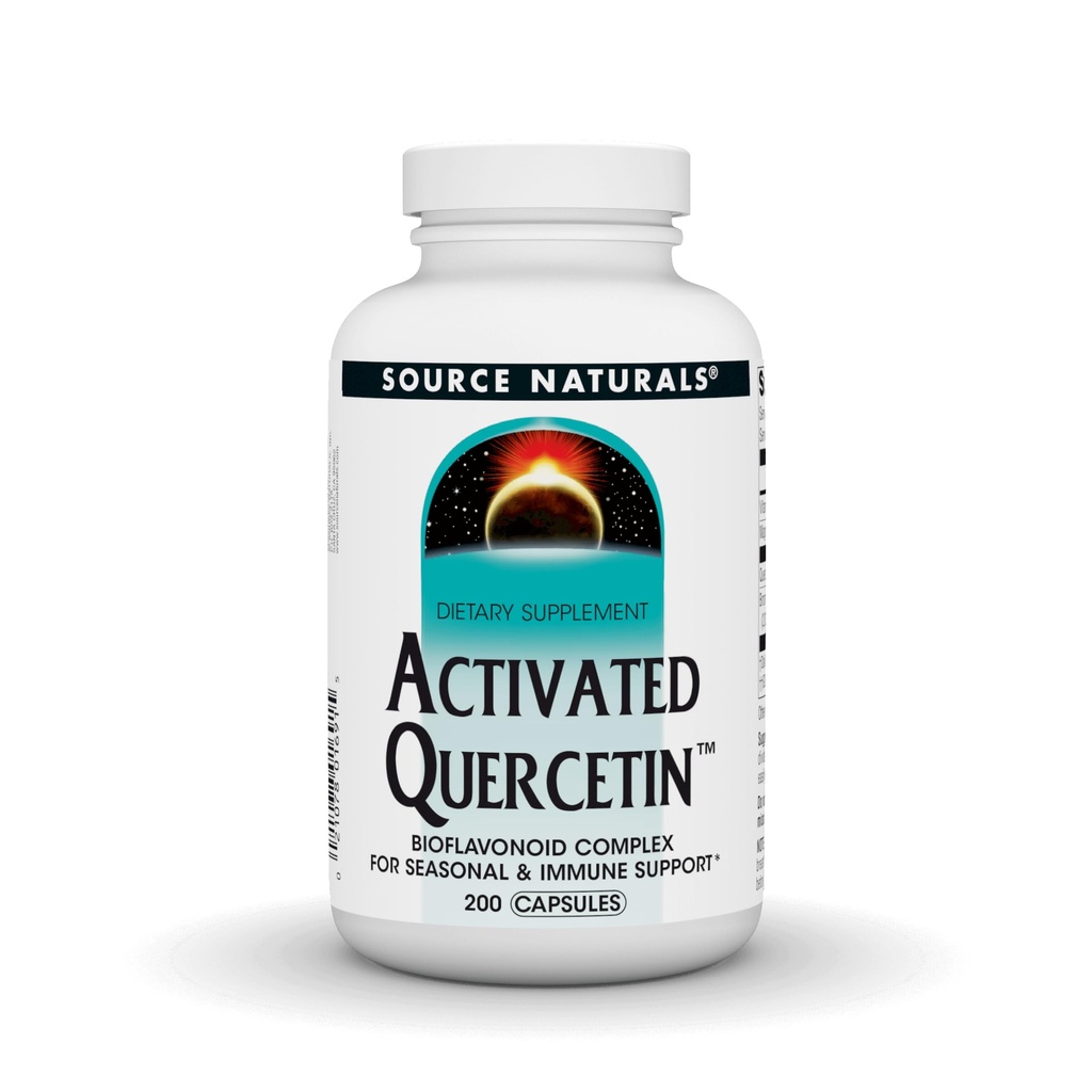 Källa Naturals Aktiverade Quercetin, Bioflavanoid Complex, för Seasonal & Immune Support * - 200 kapslar