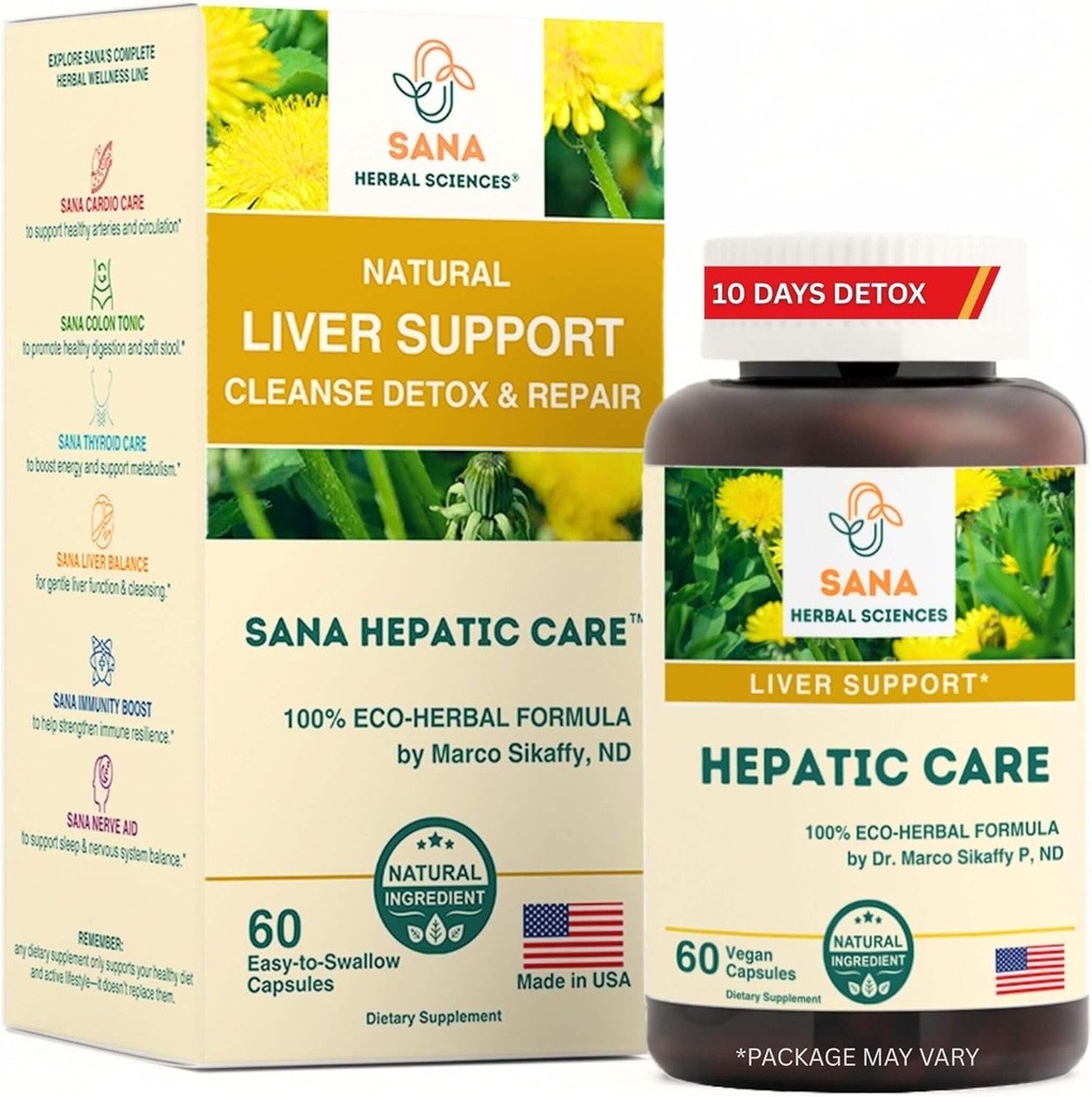 Active Liver Cleanse & Detox - 1800mg Herbal Formel med organisk mjölk Thistle, Turmeric & Dandelion Root - Stöder Fatty Liver Repair & Daily Liver Health - av Sana Herbal