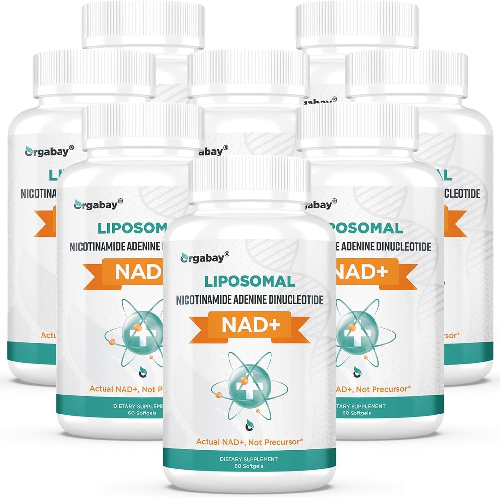 Orgabay Liposomal NAD+ Tillägg 500 mg, hög absorption, öka NAD + med TMG 250 mg, faktiskt NAD Plus mer effektiv än nikotinamid Riboside, stödja cellulär energi, hälsosam åldrande | 480 Softgels
