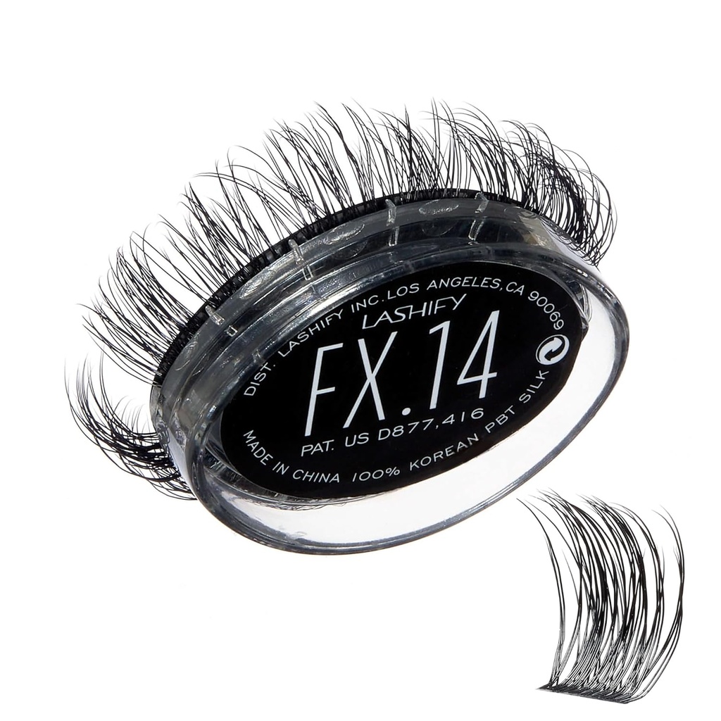 Lashify Fluffy FX 14mm Gossamer DIY Eyelash Extensions Refill, för de mest Curliest och Fluttery Appearance, Black, Easy False Lashes