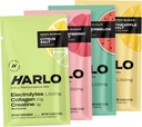 Harlo - Sample Pack Electrolyte Drink Mix med tillsatt Bovine Collagen & Creatine - Kreatinmonohydratpulver - Energidryckspulver - Sockerfri energidryck