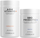 Codeage Daily ADK Vitamin & Probiotic Bundle - Vitamin A Retinyl Palmitate, Vitamin D3 Cholecalciferol, Vitamin K, 50 miljarder CFU SBO Probiotic Blend, Non-GMO