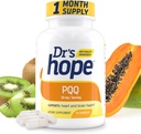 Dr Hope Pyrroloquinoline Quinone Supplement 20 mg - Främjar hjärna, hjärta och mental prestanda - för muskelfunktion, energiproduktion och livslängd - Glutenfri - 30 Vegan kapslar - 1 månads leverans