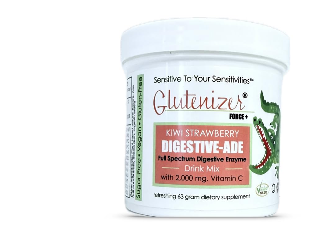 Tillräcklig C - Glutenizer Force Plus Kiwi-Strawberry Digestive-Ade Drink Mix - Naturligt effektiv, Premium, Full Spectrum Enzyme Blend med 2 000 mg. Vitamin C - Acid Reflux, Indigestion Solution