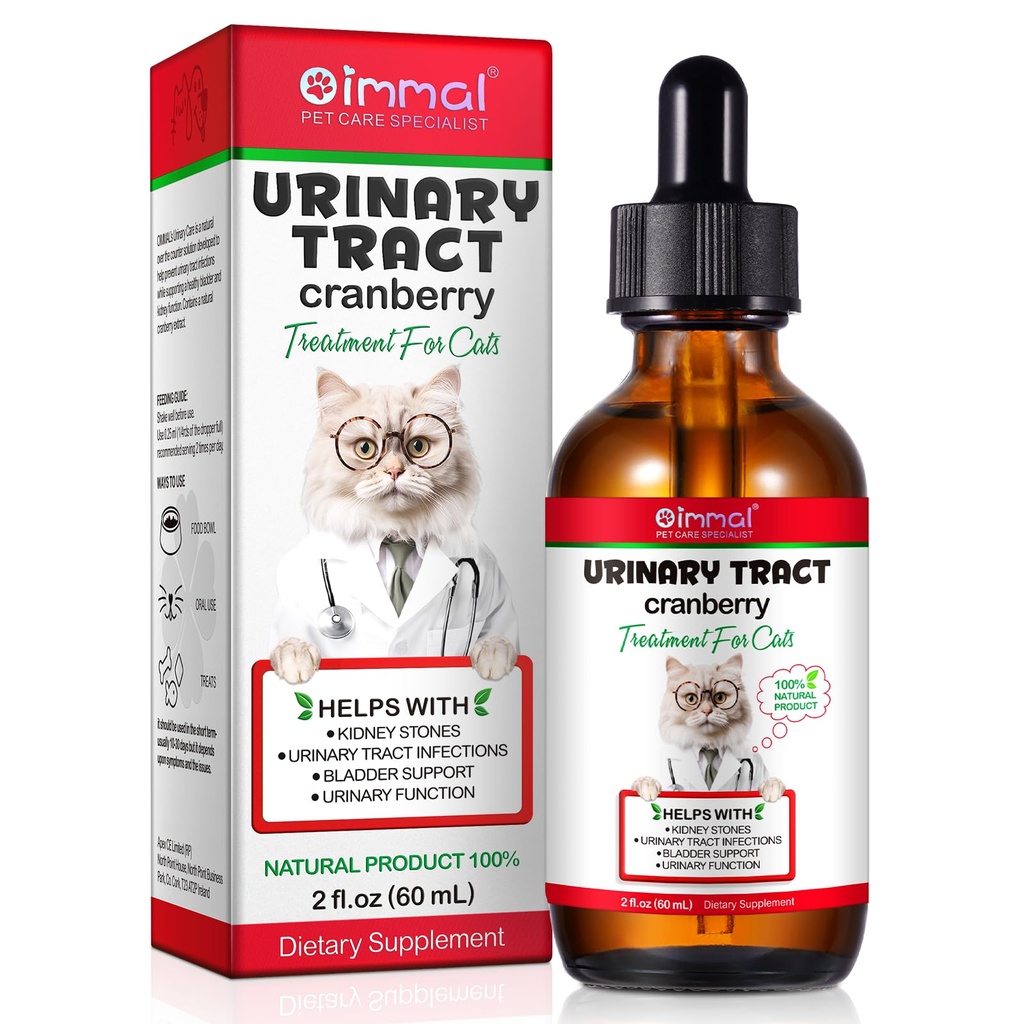 Urinary Tract for Cats, Natural Cat Urinary Tract Infection Treatment Drops - Stöder Bladder, Kidney Stone, Dog UTI, Cranberry Kidney Bladder Support Supplement, Chicken Flavor - 60 ml / 2.02oz