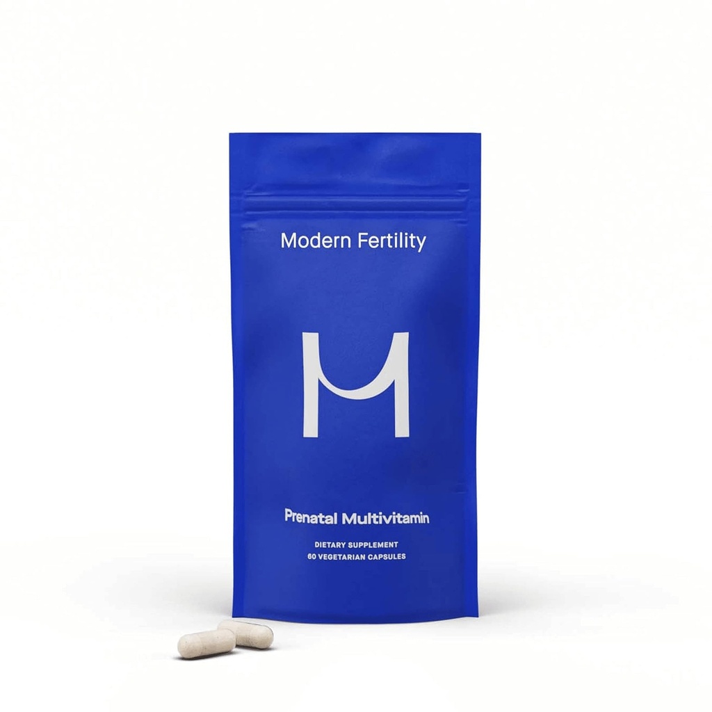 Modern fertilitet Prenatal Multivitamin | Utvecklat med OB-GYNs, innehåller 12 viktiga näringsämnen för stöd före, under och efter graviditet, 30-dagars leverans (60 kapslar)