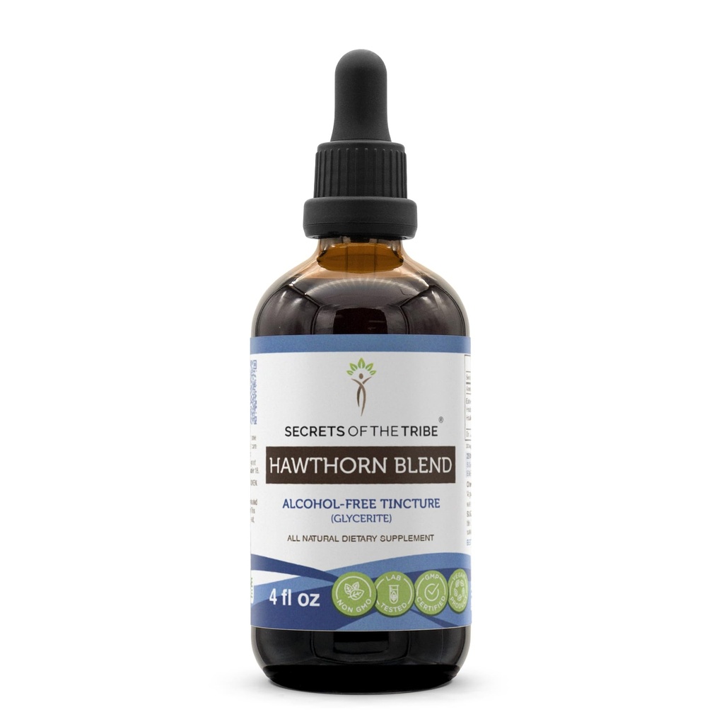 Hemligheter i stammen Hawthorn Blend Tincture Alcohol-Free Extract, Hawthorn (Crataegus spp.) Torkade Leaf, Flower, Berry 4 oz