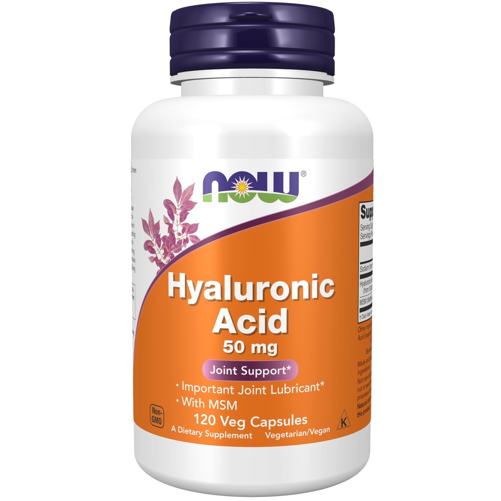 Nu livsmedelstillskott, Hyaluronsyra 50 mg med MSM, gemensamt stöd *, 120 Veg kapslar