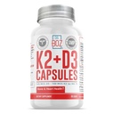 Dr Boz - K2 + D3 kapslar, 66 portioner - Vitamin D3 K2 Supplement med BioPerine - Bone & Heart Health - Förbättrad absorption - Kvalitetstestad - Tillverkad i USA - 5000iu (D3) - 400iu (K2) - Självvård
