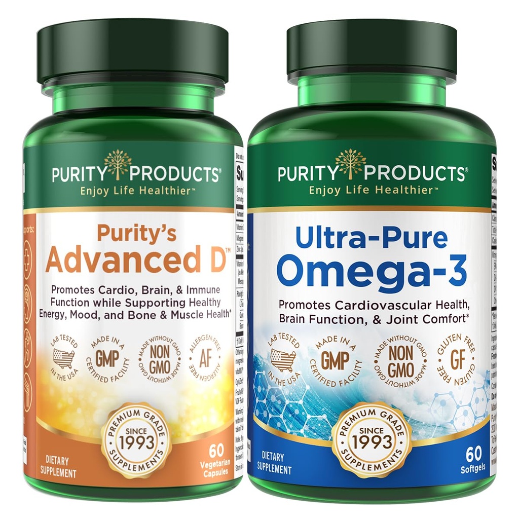 Purity Products KIT - Dr. Cannell's Advanced D + Omega-3 Ultra-Pure Fish Oil från Advanced D är packad med vitamin D, Vitamin K2, Zink, Magnesium Citrate, Boron och Taurine