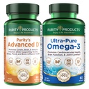 Purity Products KIT - Dr. Cannell's Advanced D + Omega-3 Ultra-Pure Fish Oil från Advanced D är packad med vitamin D, Vitamin K2, Zink, Magnesium Citrate, Boron och Taurine