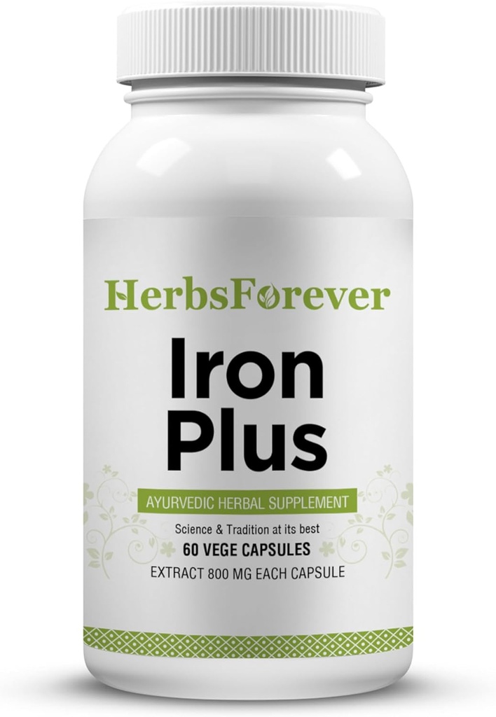 Herbsforever Iron Plus kapslar Supplement främjar järnnivå 60 kapslar
