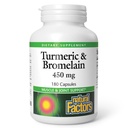 Naturliga faktorer, gurkmeja & Bromelain 450 mg, muskel och gemensamt stöd, 180 kapslar