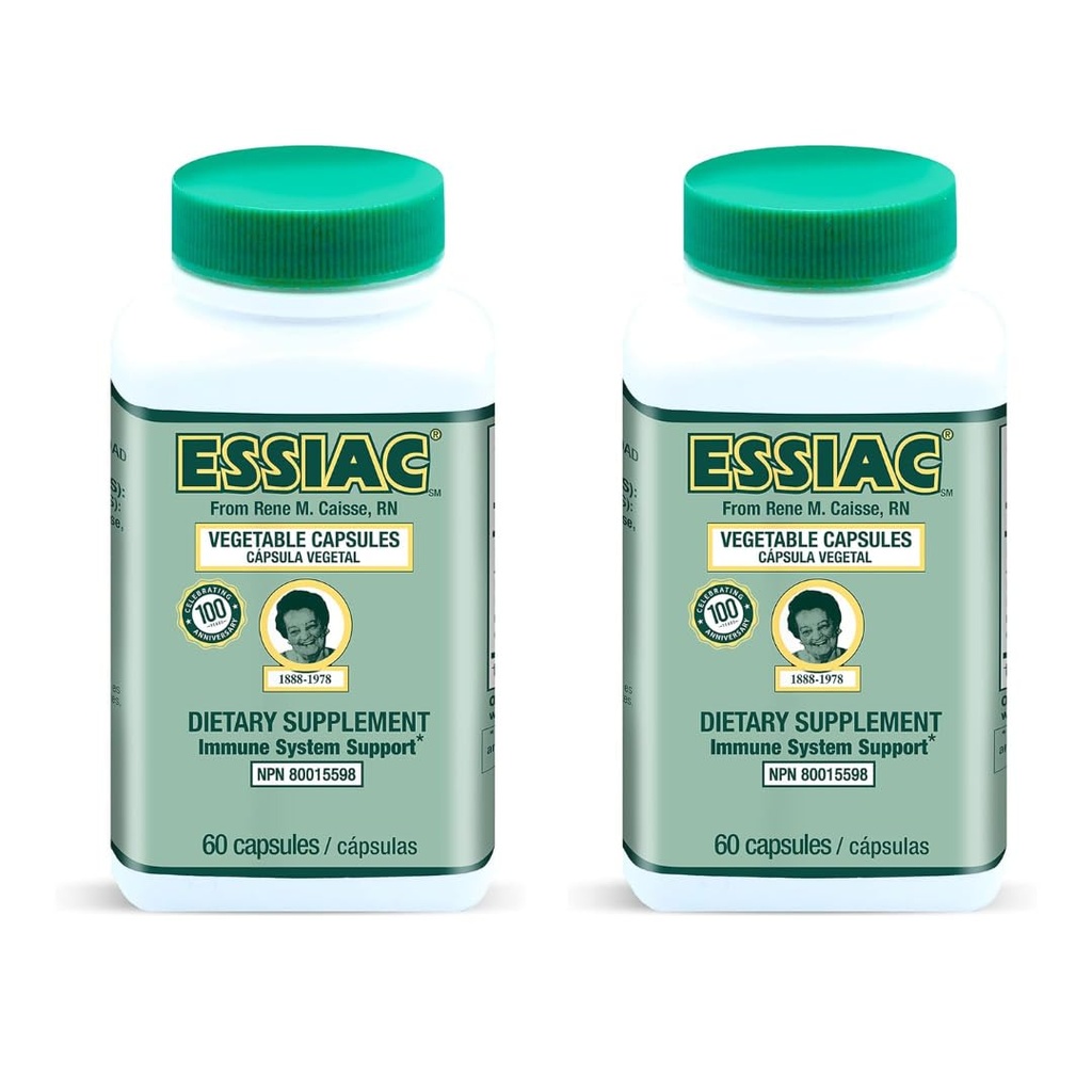 Essiac Tea All-Natural Herbal Extract Capsules - 60 kapslar | Kraftfull Antioxidant Blend för att hjälpa till att främja övergripande hälsa och välbefinnande | Original Formel sedan 1922 (Pack of 2)