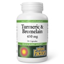 Naturliga faktorer, gurkmeja & Bromelain 450 mg, muskel och gemensamt stöd, 90 kapslar
