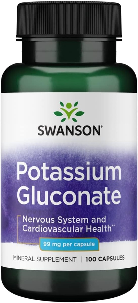 Swanson Kalium (Glukonat) 99 Milligram 100 kapslar